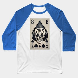 card with skeleton head (halloween design) Baseball T-Shirt